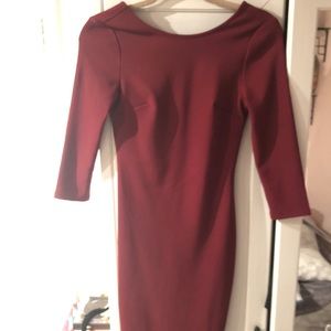 Cranberry long body con dress